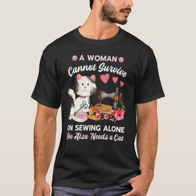 Camiseta Sewing and Cat (Anverso)