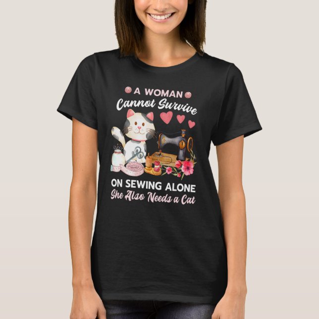 Camiseta Sewing and Cat (Anverso)