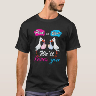 Camiseta Sexo De Ave Revelar A Un Niño O Chica Rosa O Azul