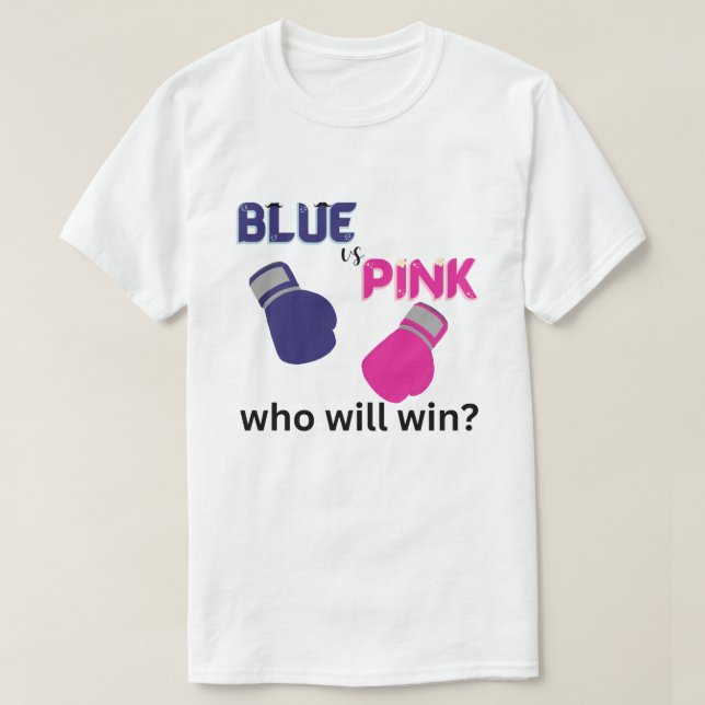 Camiseta sexo de boxeo revelar azul vs rosa divertido (Diseño del anverso)