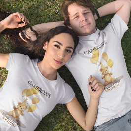 Camiseta Sexo de nacimiento del primer cumpleaños: oso amar