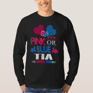 Camiseta Sexo del bebé Revelar Fiesta Rosa O Azul Tia Te Am