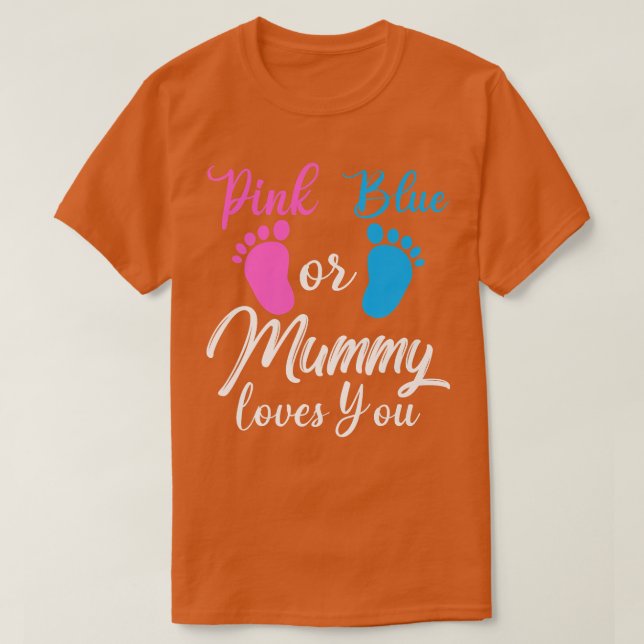 Camiseta Sexo Rosa O Azul Revelar A Amor De Mamá Embarazada (Diseño del anverso)