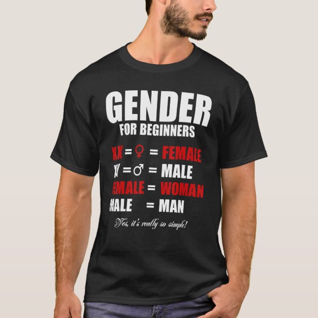Camiseta Sexo simple para principiantes XX Mujer XY Mal (Anverso)