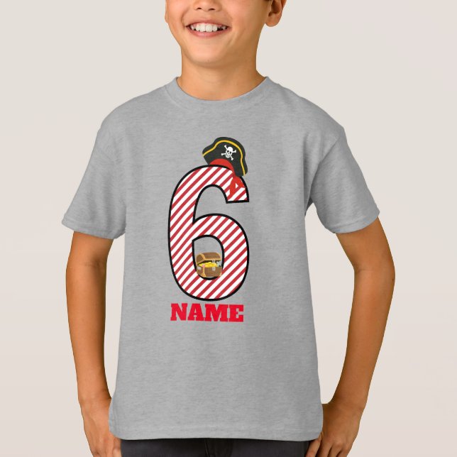 Camiseta Sexta fiesta de cumpleaños de piratas (Anverso)