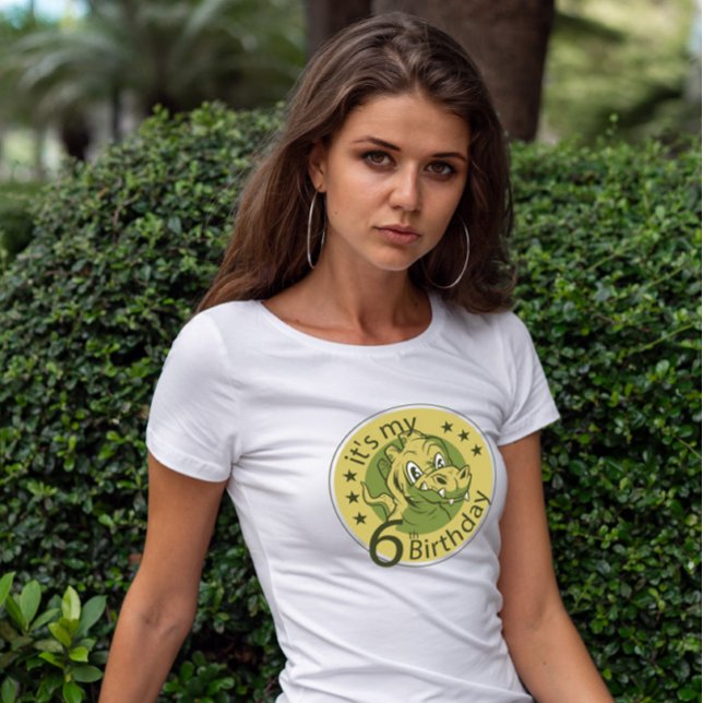 Camiseta Sexto cumpleaños de Dinosaurio (Subido por el creador)