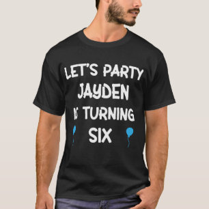 Camiseta Sexto cumpleaños de Jayden con nombre niño de 6 añ