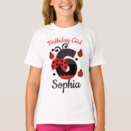 Camiseta Sexto cumpleaños ladybug 6 | diseños personalizado