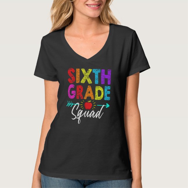 Camiseta Sexto Grado Squad 6º Equipo Estudiantil De Vuelta  (Anverso)