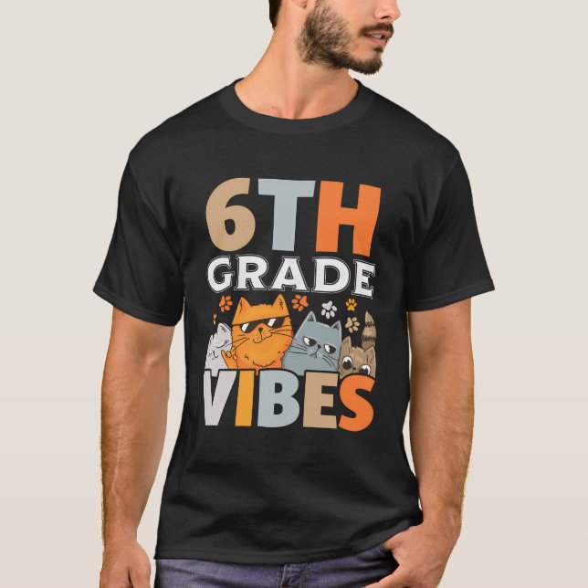 Camiseta Sexto Grado Vibes De Vuelta A La Escuela Cute Niño (Anverso)