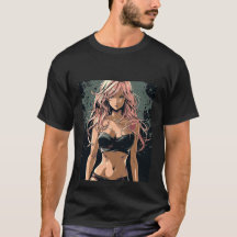 Sexy Anime Chica en bikini negro