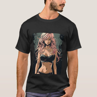 Camiseta Sexy Anime Chica en bikini negro