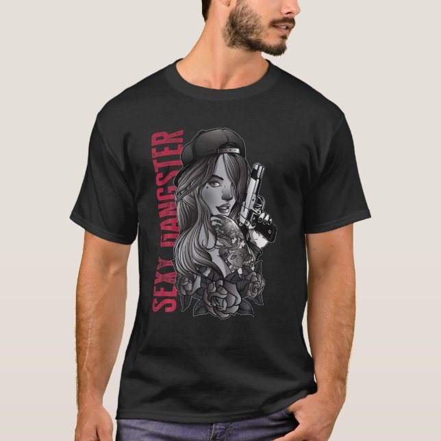 Camiseta Sexy Gangster Sobriedad Limpia Imagen Difícil (Anverso)