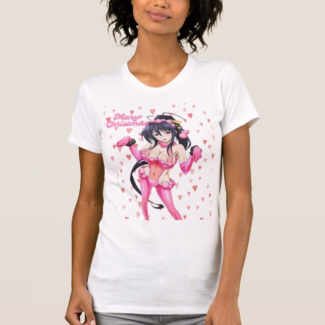 Camiseta Sexy Santa Marry Cristmas Pink Heart Anime Diva (Anverso)