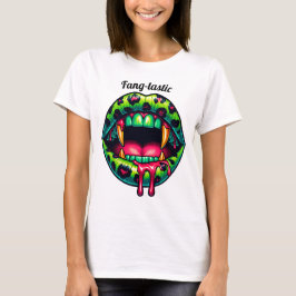 Camiseta Sexy Vampire Boca Alas Atrás