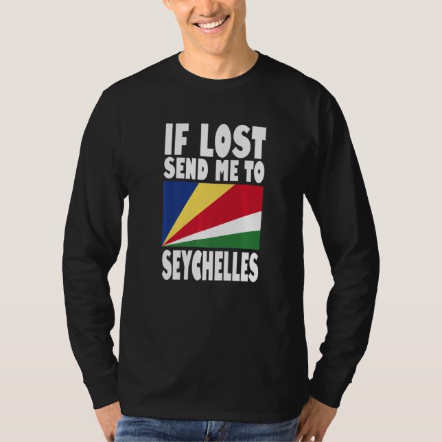 Camiseta Seychelles Flag Design  If lost send me to Seychel (Anverso)