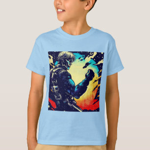 Camiseta SF - Anime Hero Woodcut 2