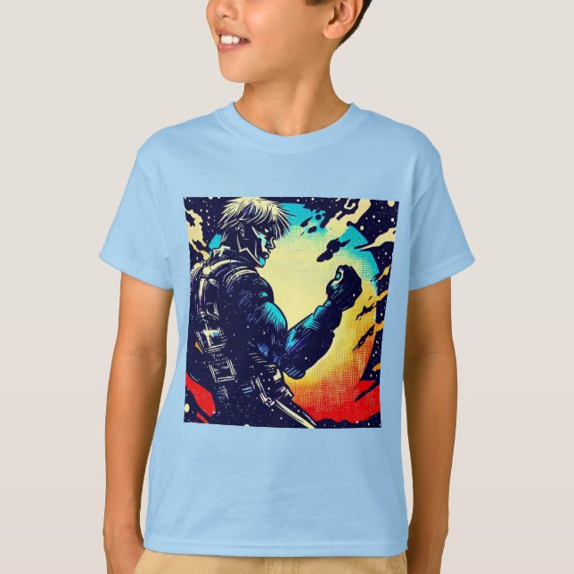 Camiseta SF - Anime Hero Woodcut 2 (Anverso)