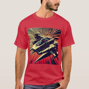Camiseta SF - Anime Starfighter Woodcut 1