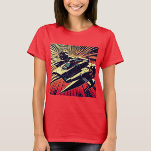 Camiseta SF - Anime Starfighter Woodcut 1