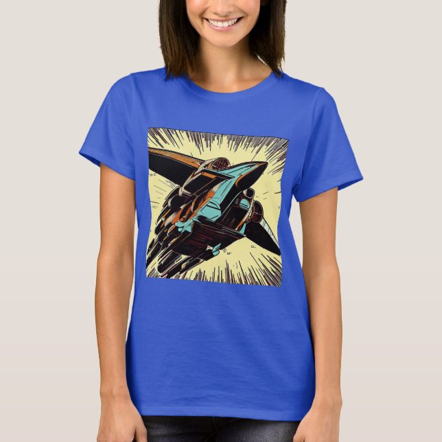 Camiseta SF - Anime Starfighter Woodcut 3 (Anverso)