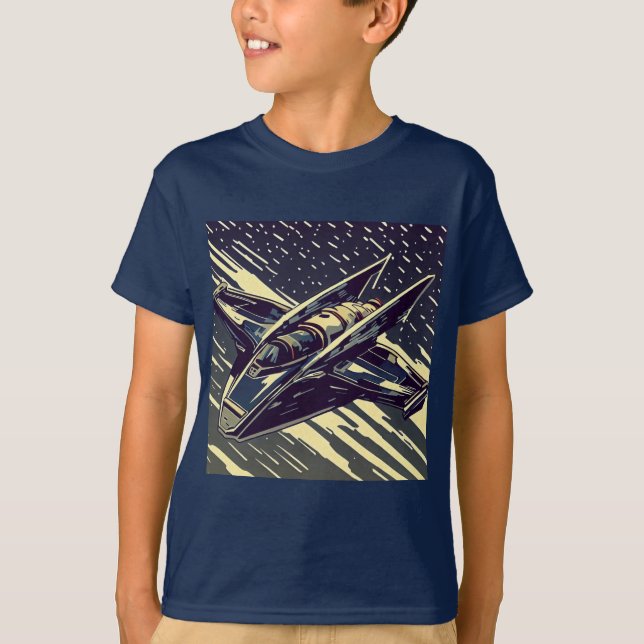 Camiseta SF - Anime Starfighter Woodcut 4 (Anverso)