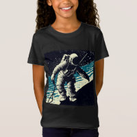 SF - Astronauta en Spacewalk Woodcut 2