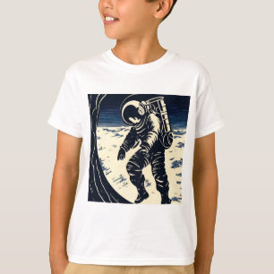 Camiseta SF - Astronauta en Spacewalk Woodcut 3