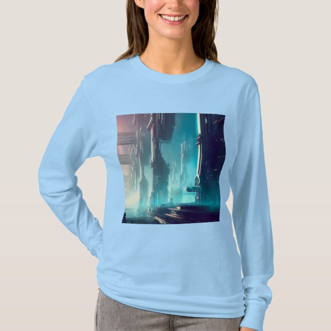 Camiseta SF Ciudad futurista 1 (Anverso)