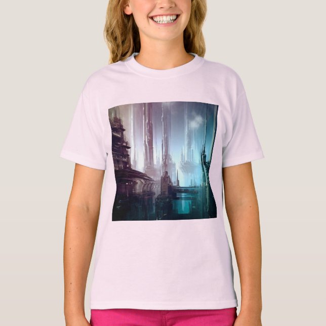 Camiseta SF Ciudad futurista 2 (Anverso)