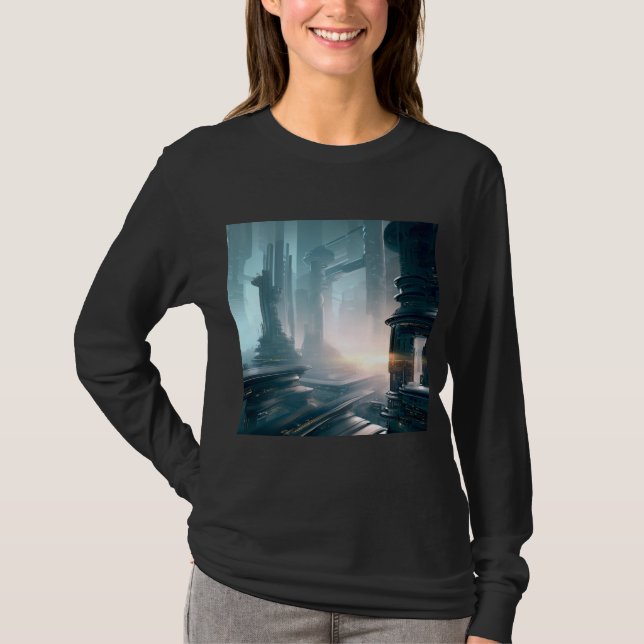 Camiseta SF Ciudad futurista 4 (Anverso)