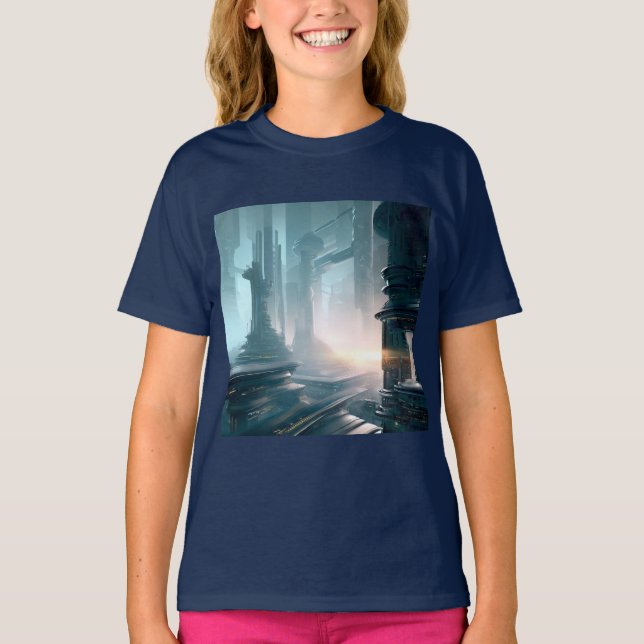 Camiseta SF Ciudad futurista 4 (Anverso)