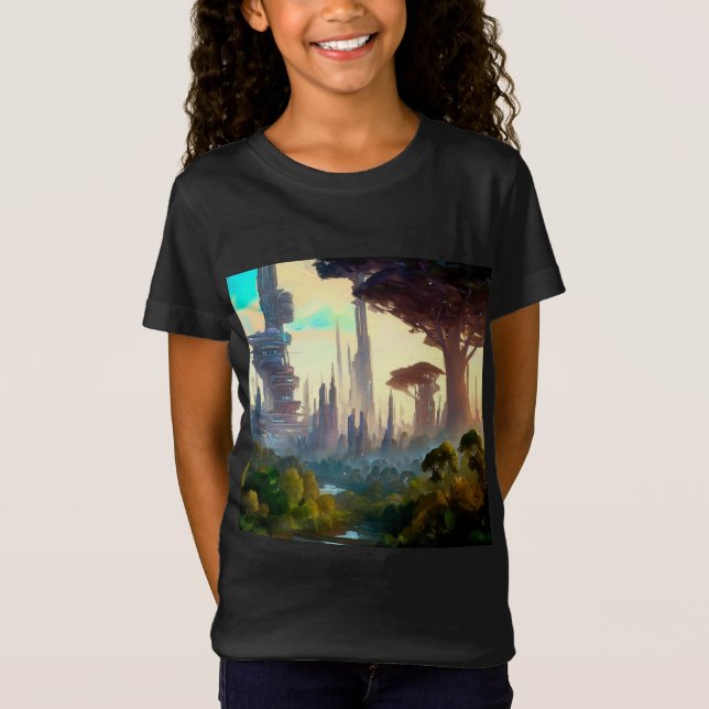 Camiseta SF - Ciudad Sobre El Planeta Forestal 1 (Anverso)