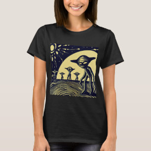 Camiseta SF - Extranjeros En Un Extraño Planeta Woodcut 2