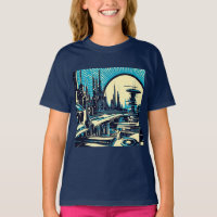 SF Futurista City Woodcut 3