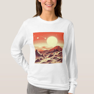 Camiseta SF Mars Landscape Woodcut 2