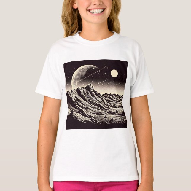 Camiseta SF Mars Landscape Woodcut 3 (Anverso)