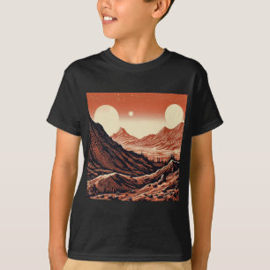 Camiseta SF Mars Landscape Woodcut 4
