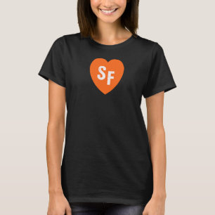 Camiseta Sf San Fran Love Naranja Heart Cute San Francisco 