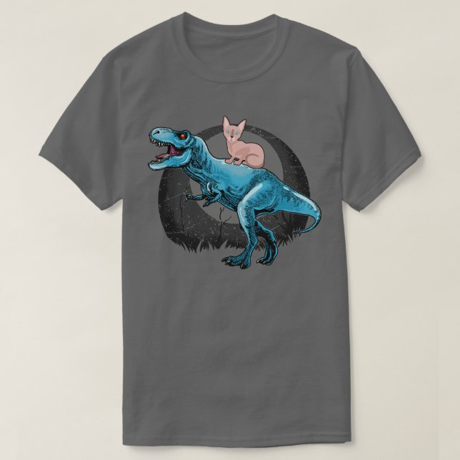 Camiseta Sfinx Cat Riding A TRex (Diseño del anverso)