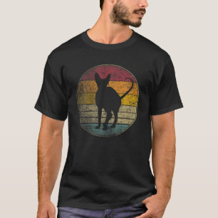 Camiseta Sfinx Cat Vintage Distressed Retro Silhouette 70S