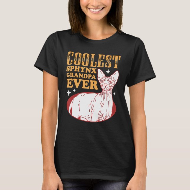 Camiseta Sfinx Sphynx Cat Grandpa Hairless Cat Dueño Sfinx (Anverso)