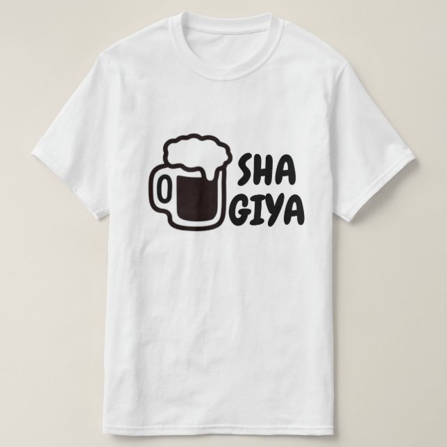 Camiseta sha giya - beba cerveza en Hausa (Diseño del anverso)