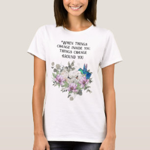 Camiseta Shabby chic flowers art and selflove quote