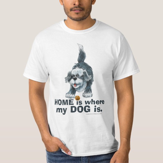 Camiseta Shaggty Dog HOME es el lugar donde mi perro es cam (Anverso)