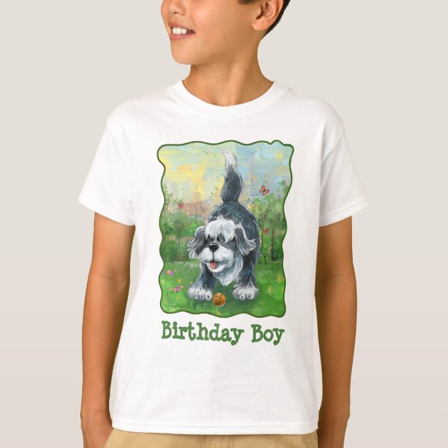 Camiseta Shaggty Sheep Dog Birthday Boy (Anverso)