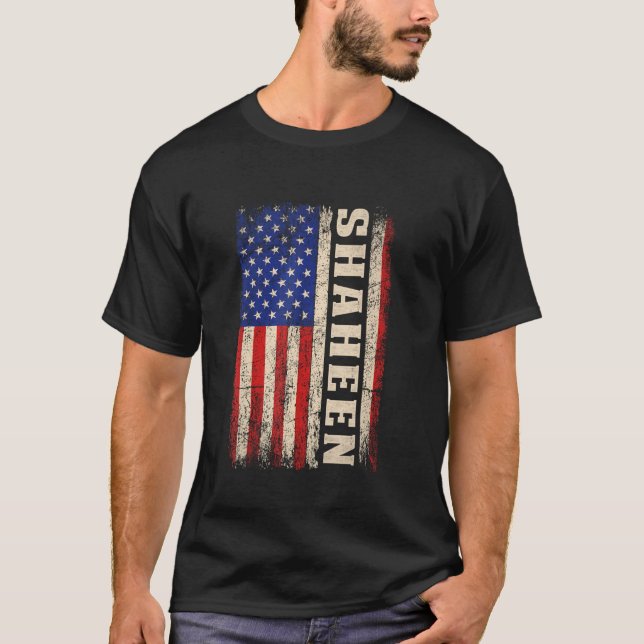 Camiseta SHAHEEN Apellido Shirt SHAHEEN Nombre Bandera Amer (Anverso)