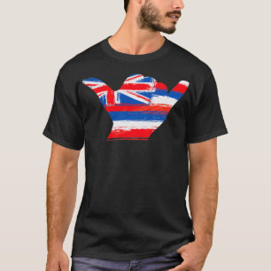 Camiseta Shaka hawaiano angustió a amante de la bandera haw