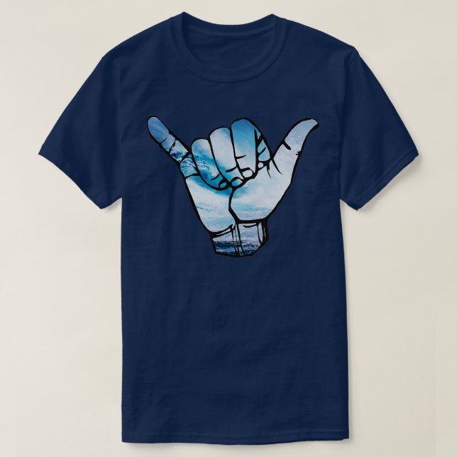 Camiseta Shaka Ocean Surfing Wave Surfer Hawaii Hang (Diseño del anverso)