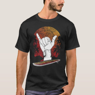 Camiseta Shaka Rótulo Hawaii Surfing Surfing Culture Hand G
